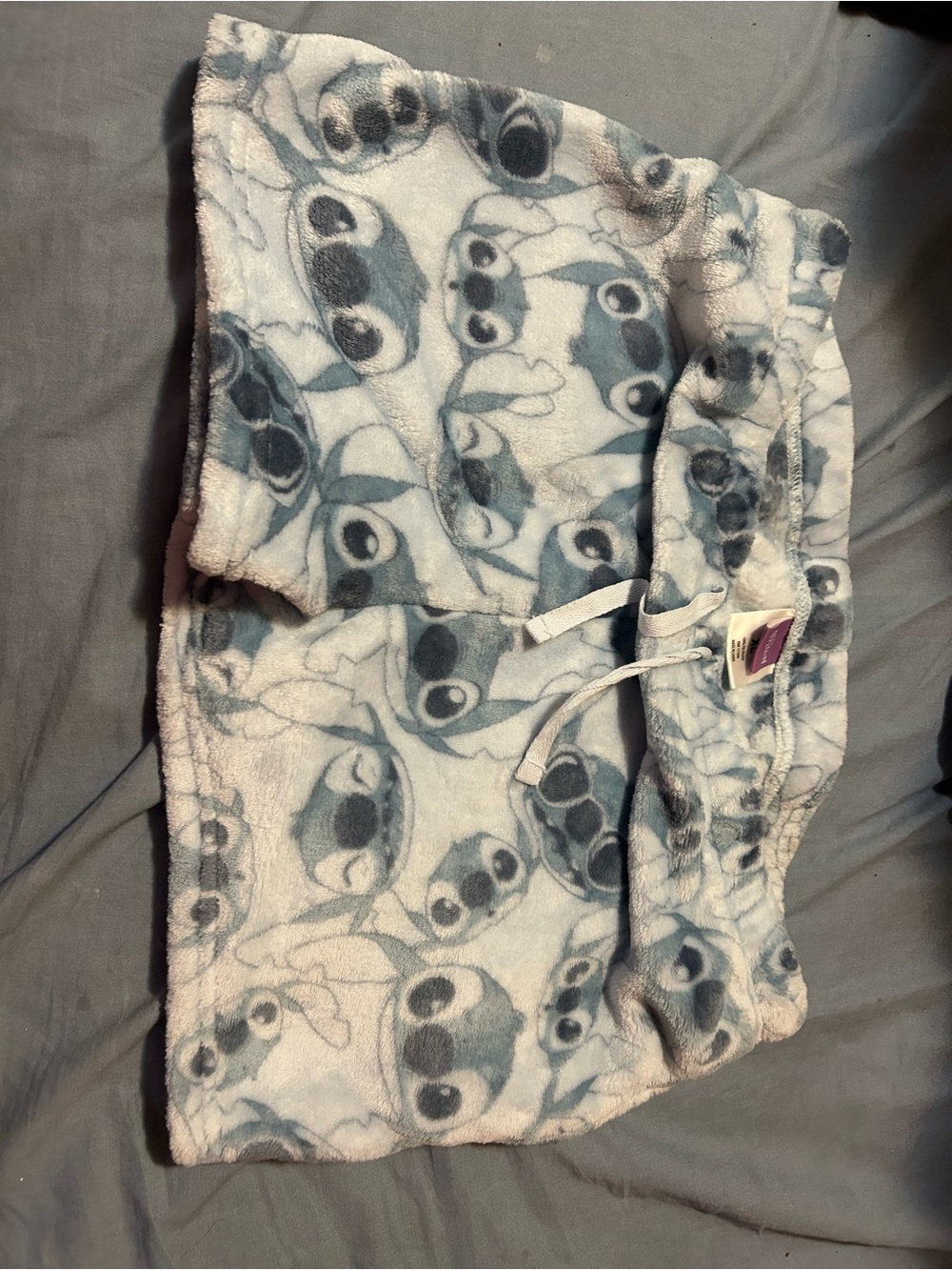 Disney Light Blue Plush Pajama Shorts with Character Print